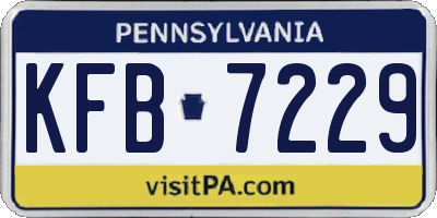 PA license plate KFB7229