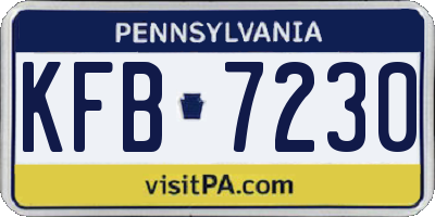 PA license plate KFB7230
