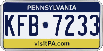 PA license plate KFB7233