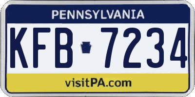 PA license plate KFB7234