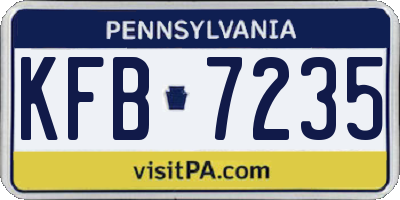 PA license plate KFB7235