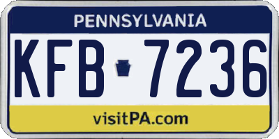 PA license plate KFB7236