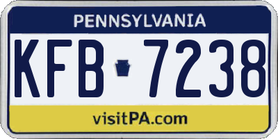 PA license plate KFB7238