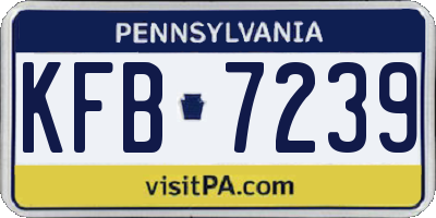 PA license plate KFB7239
