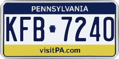 PA license plate KFB7240