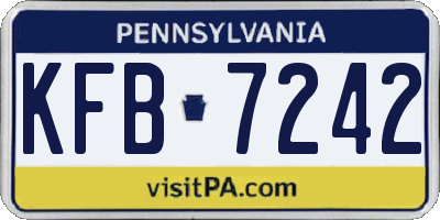 PA license plate KFB7242