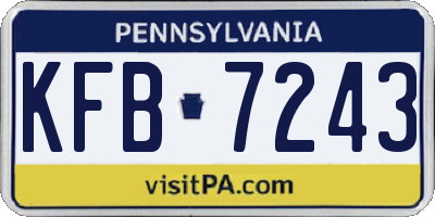 PA license plate KFB7243
