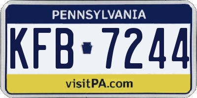 PA license plate KFB7244