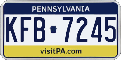 PA license plate KFB7245