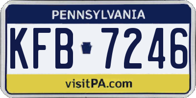PA license plate KFB7246