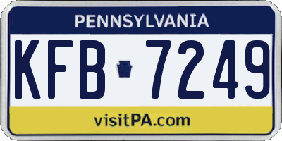 PA license plate KFB7249