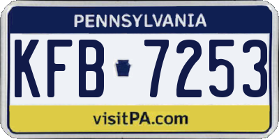 PA license plate KFB7253