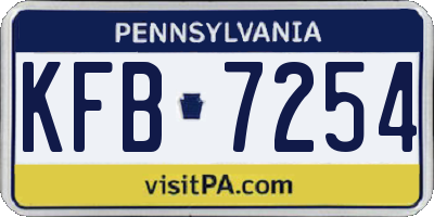 PA license plate KFB7254