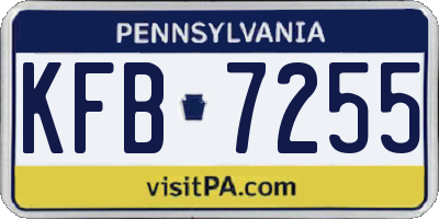 PA license plate KFB7255