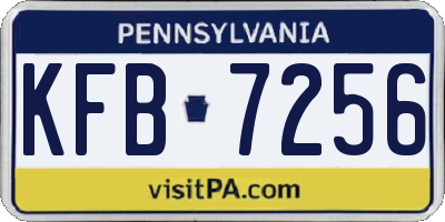 PA license plate KFB7256