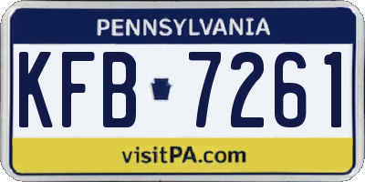 PA license plate KFB7261