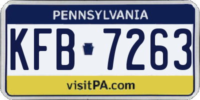 PA license plate KFB7263