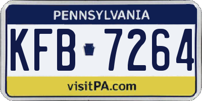 PA license plate KFB7264