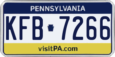 PA license plate KFB7266