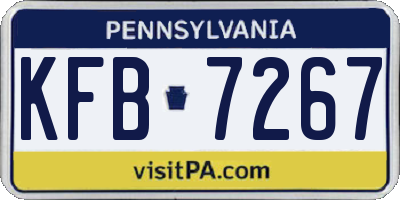 PA license plate KFB7267