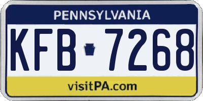 PA license plate KFB7268
