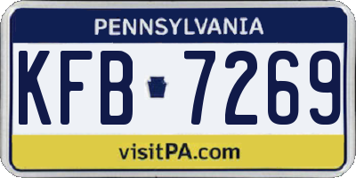 PA license plate KFB7269