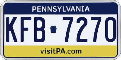 PA license plate KFB7270