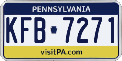 PA license plate KFB7271