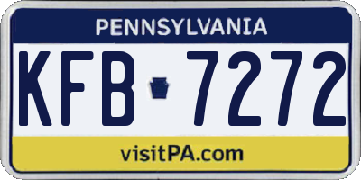 PA license plate KFB7272