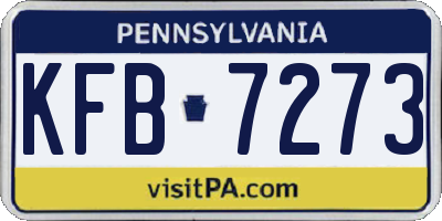 PA license plate KFB7273