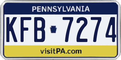 PA license plate KFB7274