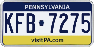 PA license plate KFB7275
