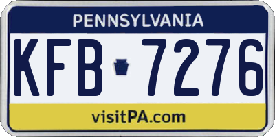 PA license plate KFB7276