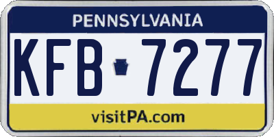 PA license plate KFB7277
