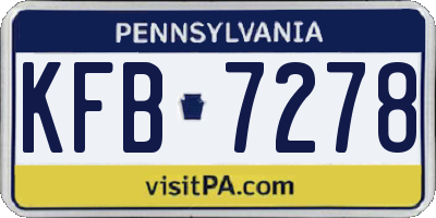 PA license plate KFB7278