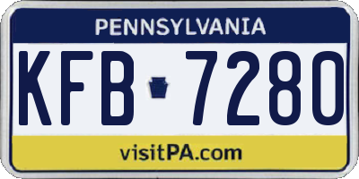 PA license plate KFB7280