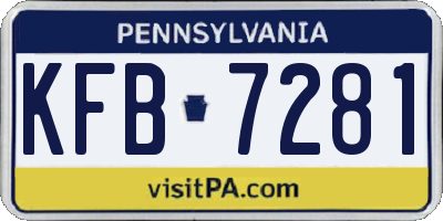PA license plate KFB7281