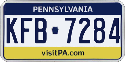 PA license plate KFB7284