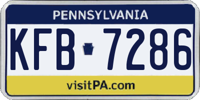 PA license plate KFB7286