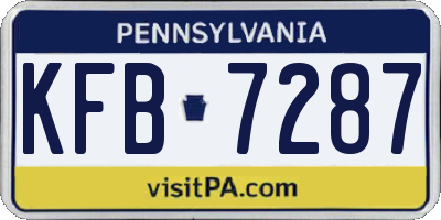 PA license plate KFB7287