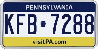 PA license plate KFB7288