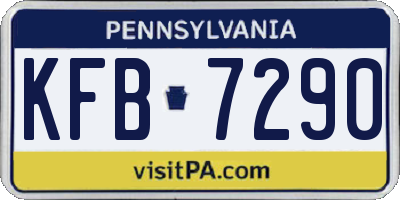 PA license plate KFB7290