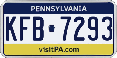 PA license plate KFB7293