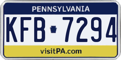 PA license plate KFB7294