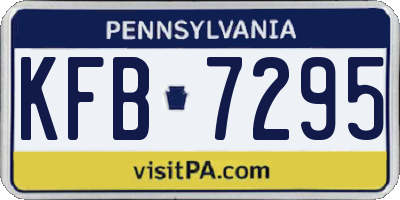 PA license plate KFB7295