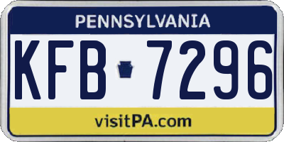 PA license plate KFB7296
