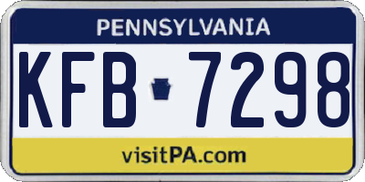 PA license plate KFB7298