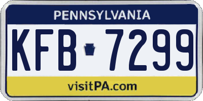 PA license plate KFB7299