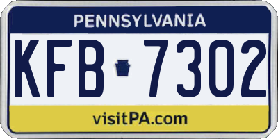 PA license plate KFB7302