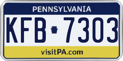PA license plate KFB7303